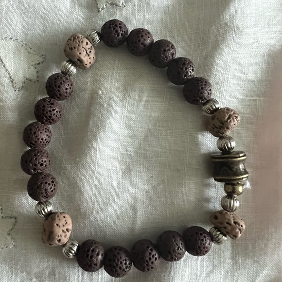 Brown Lava stone bracelets (set of 3) - Picture 11 of 14